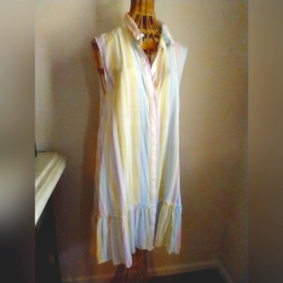 Striped Swing Sleeveless Dress Slide Front Pockets - Picture 14 of 16